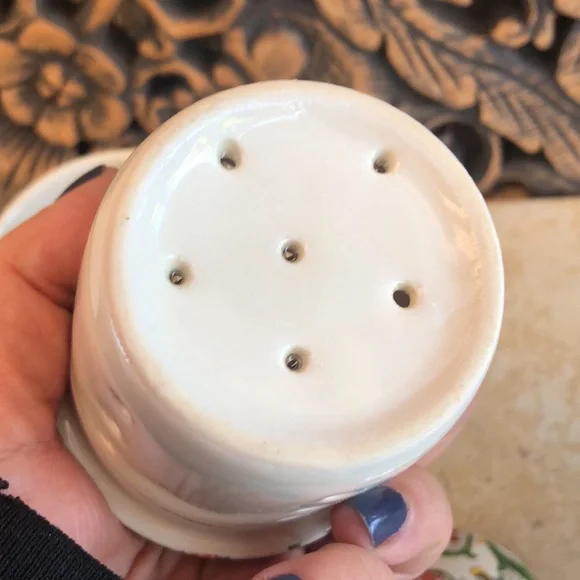 World Market 3pc Tea Set Strainer Cup With Lid Porcelain - Picture 9 of 10